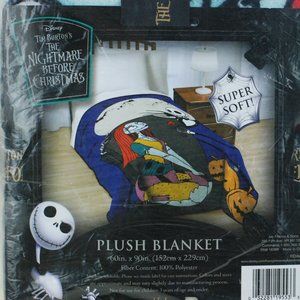 Tim Burton's The Nightmare Before Christmas Plush Blanket Disney Jack Sally New